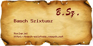 Basch Szixtusz névjegykártya